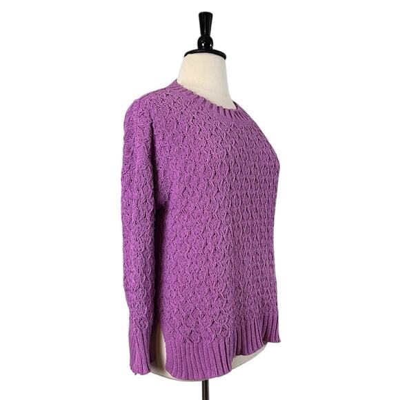 Seven7 Sweater Chenille Knit Crew Neck Wild Orchid Purple Women’s Size Large - Picture 2 of 9